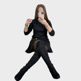 Ruanita | Vestido Plisado con Cadena