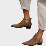 Estrella | Botines de Ante con Forma Puntiaguda