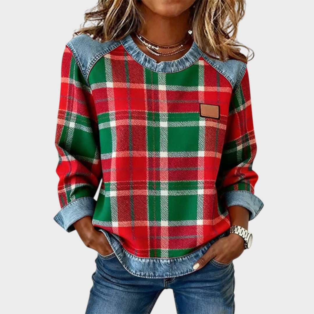 Iva | Suéter con Detalles en Denim