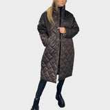 Ofira |  Abrigo Reversible Acolchado Con Forro De Leopardo