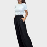 Verina | Pantalón de Pierna Ancha con Brillante