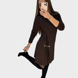 Ruanita | Vestido Plisado con Cadena