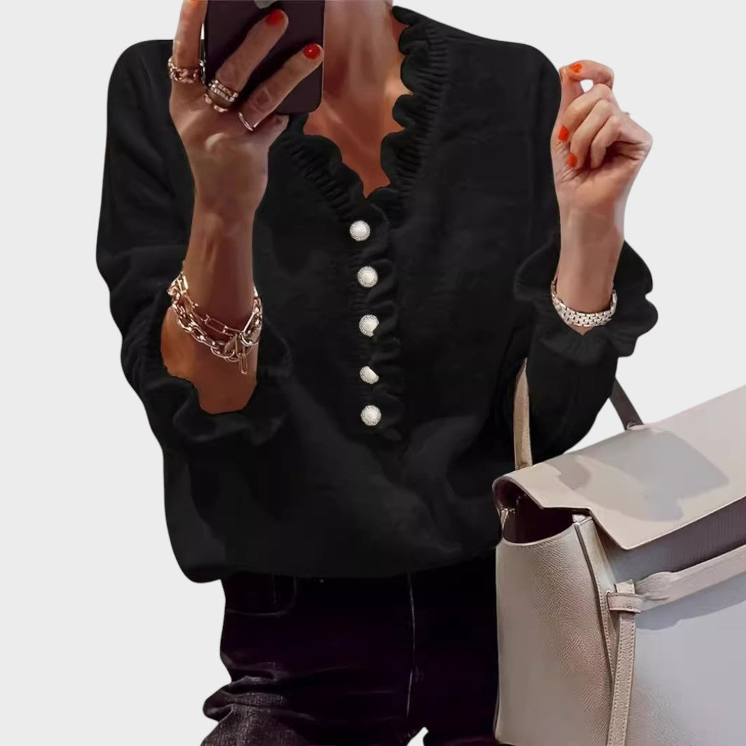 Liora | Cardigán de Punto con Fruncidos y Botones