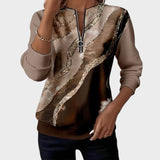 Vânia | Suéter con Cremallera y Estampado