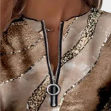 Vânia | Suéter con Cremallera y Estampado