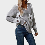 Paula | Jersey de Punto Floral Con Escote en V