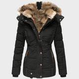 Elysia |  Abrigo Con Piel y Capucha