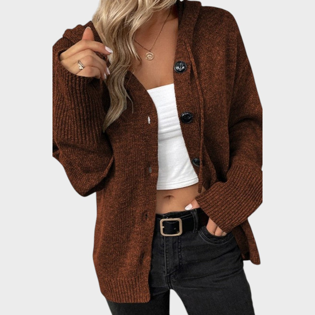 Amélia | Cardigan de Punto Suave con Capucha
