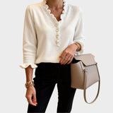 Liora | Cardigán de Punto con Fruncidos y Botones