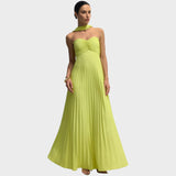 Rosalía | Vestido Plisado Sin Tirantes