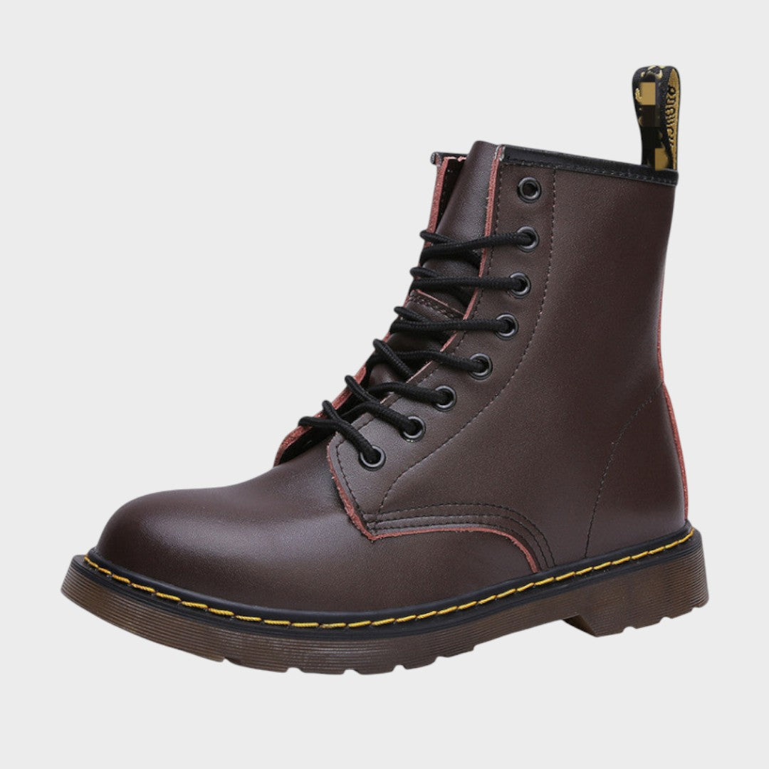 Mariana |  Botas de Piel Estilo Militar con Cordones