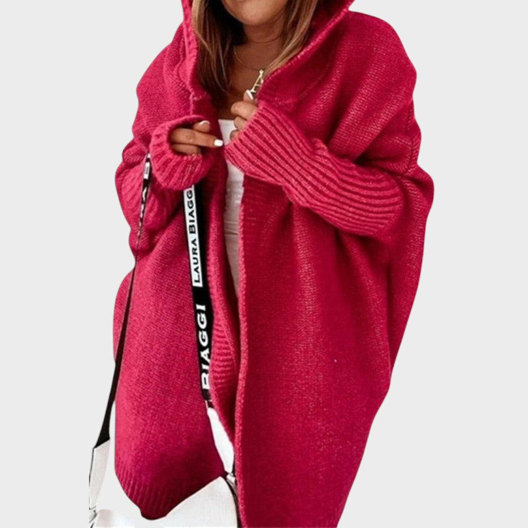 Marcela |  Cárdigan de Punto con Capucha Oversized