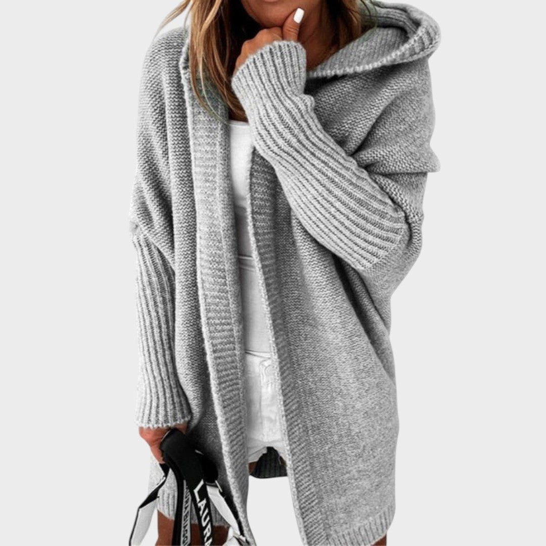 Marcela |  Cárdigan de Punto con Capucha Oversized
