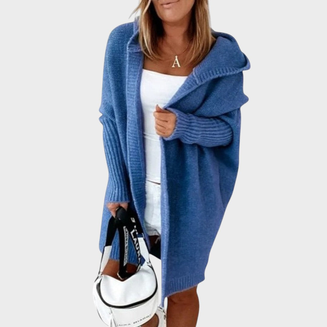 Marcela |  Cárdigan de Punto con Capucha Oversized