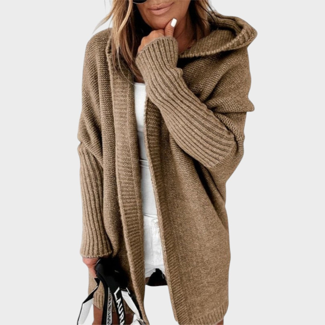 Marcela |  Cárdigan de Punto con Capucha Oversized